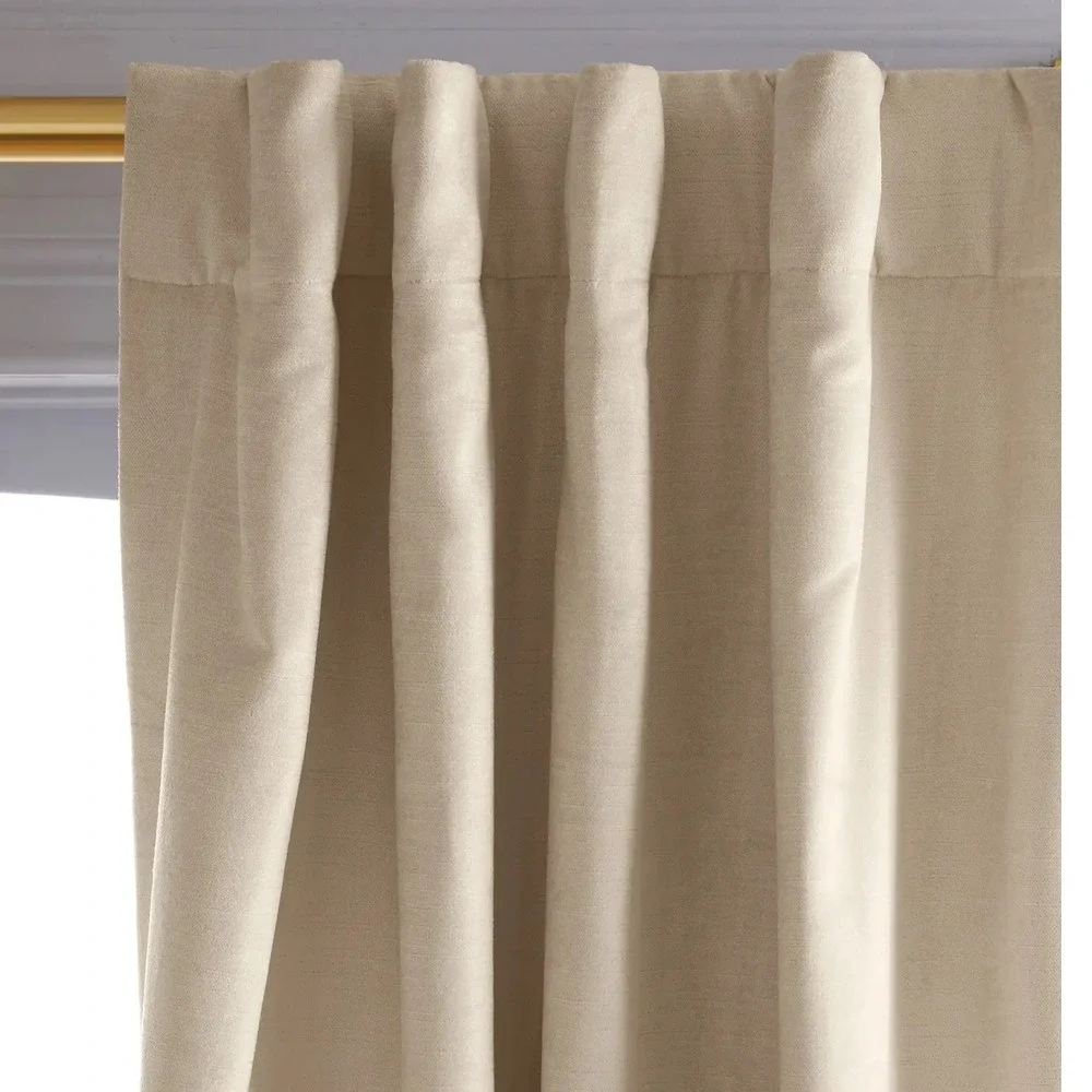 Quince Lustre Velvet Curtain Panel 48x96 Champagne Room Darening Drape Luxury